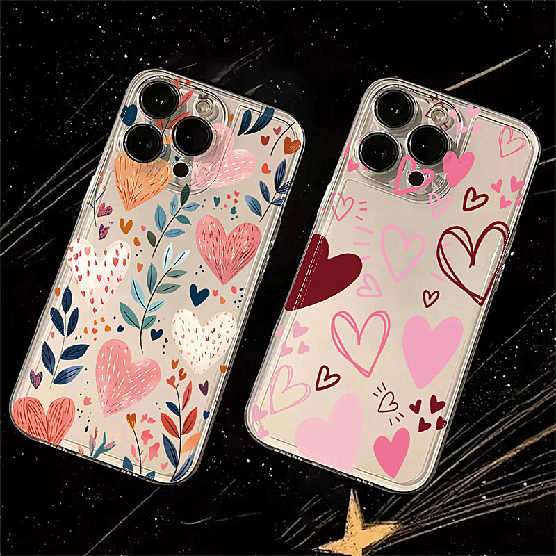 Phone Cases Xs - Silicone Love Heart Leaves Eye Moon
