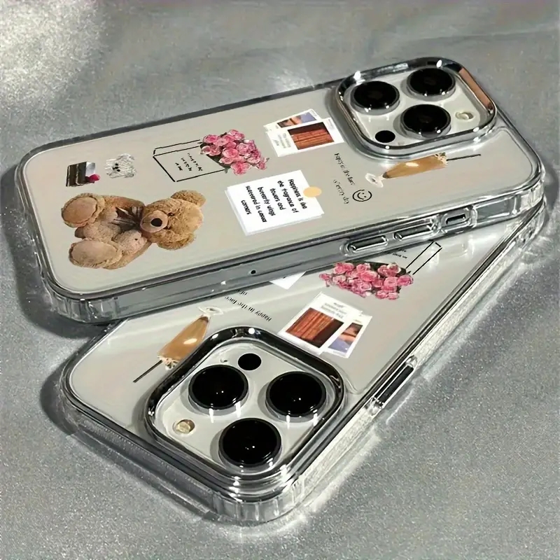 Phone Cases With Pictures - Collage Teddy Bear Rose Flower Photo