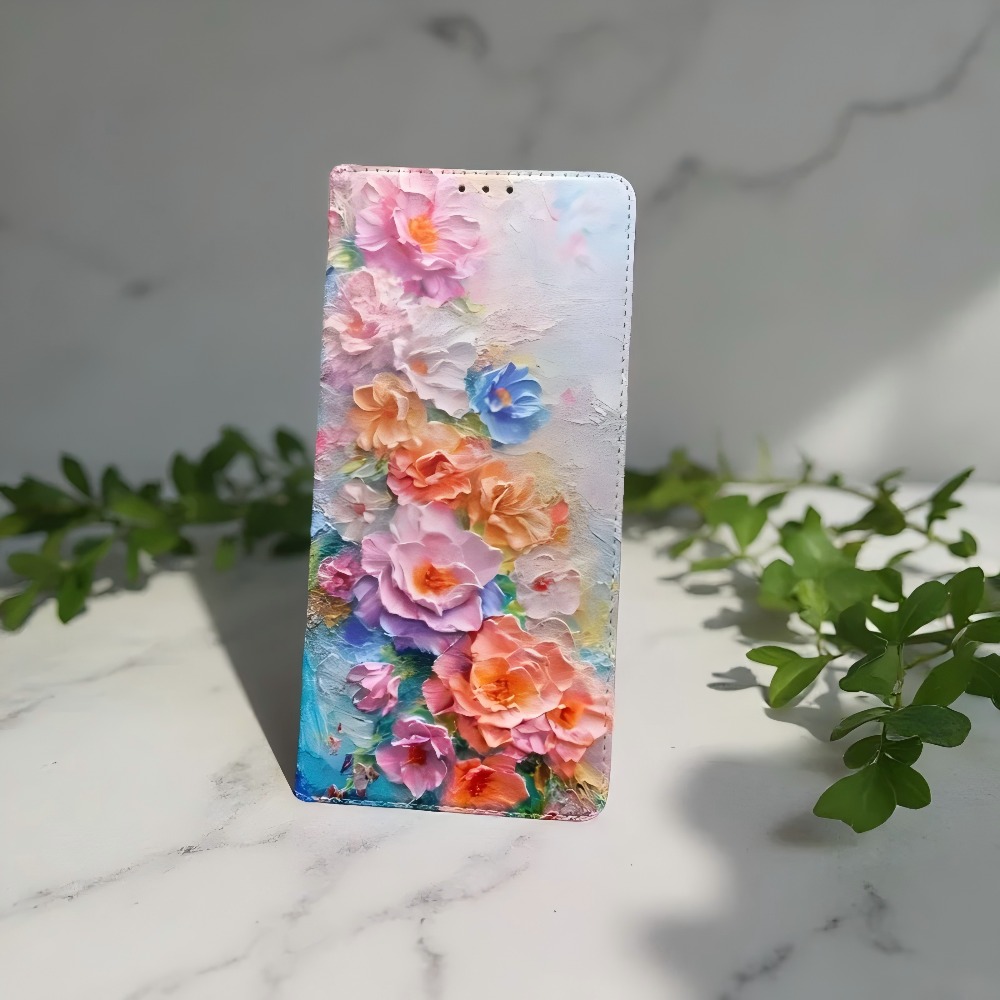Phone Cases For Samsung - Painted Magnetic Flip Leather Wallet Case