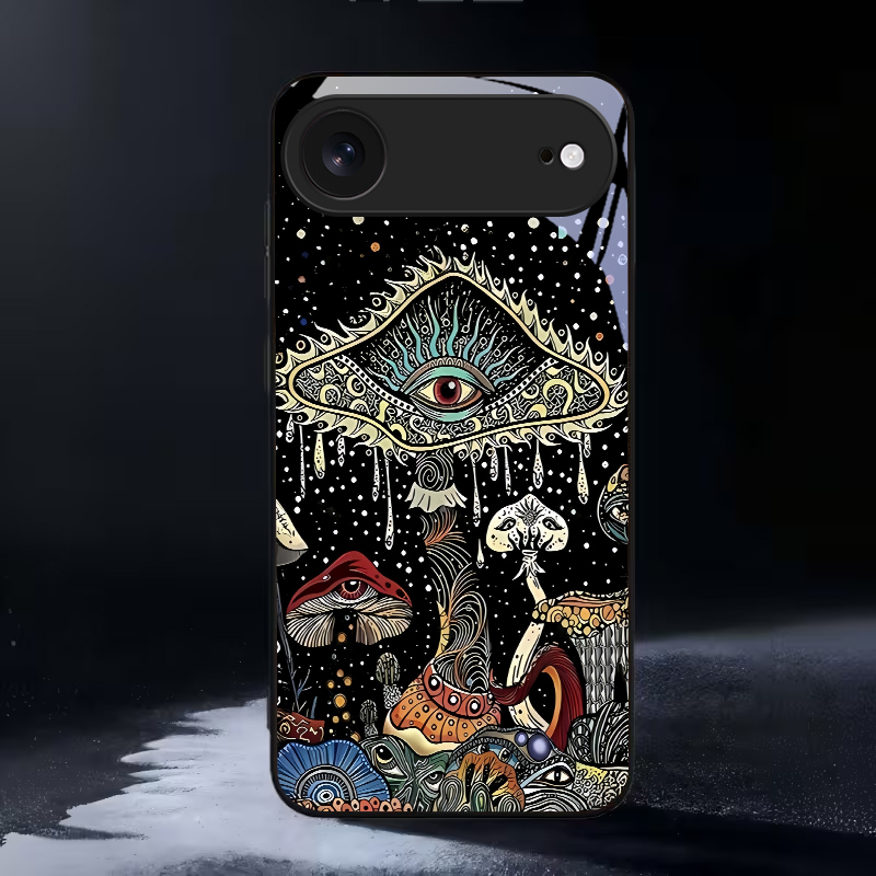 Phone Cases Xs - Mystic Evil Eye Mushroom Black Glass