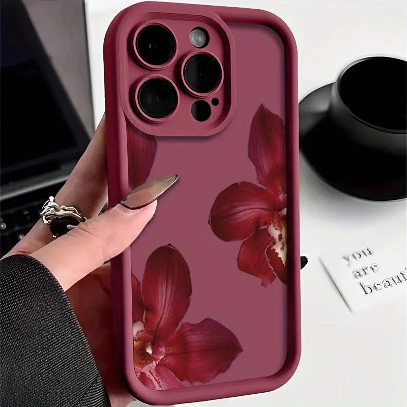 Phone Cases Xs - Wine Red Orchid Flower Pattern Phone