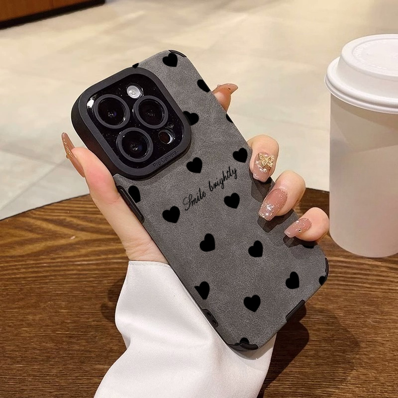 New Luxury Black Love Heart Ph - Phone Cases Durable 评论和价格