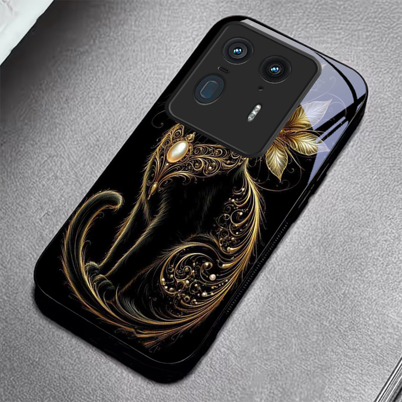 Luxury Jeweled Cat Black Glass - Phone Cases Motorola 评论和价格