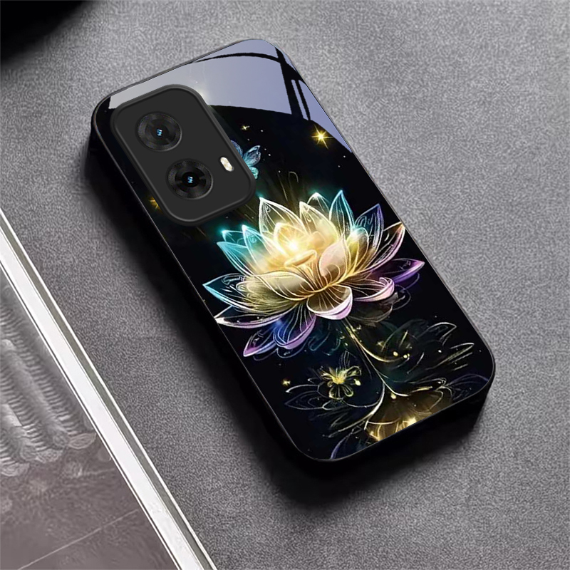 Crystal Lotus Art Black Glass  - Phone Cases Motorola 评论和价格