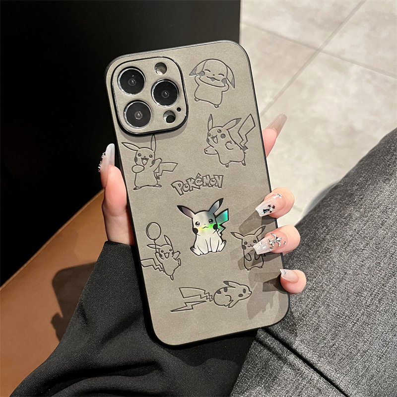 Cartoon Pikachu Faux Leather L - Phone Cases Durable 评论和价格