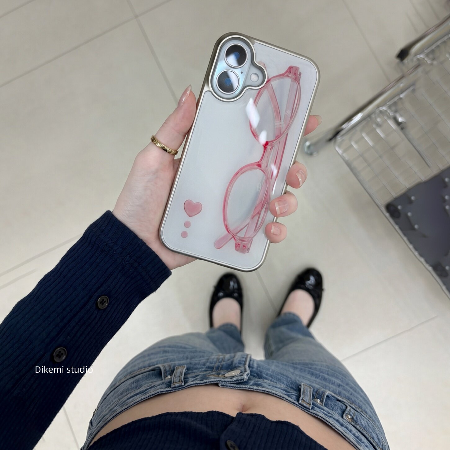 Korean ins Girl Heart Pink Gla - Phone Cases Xr Cute 评论和价格