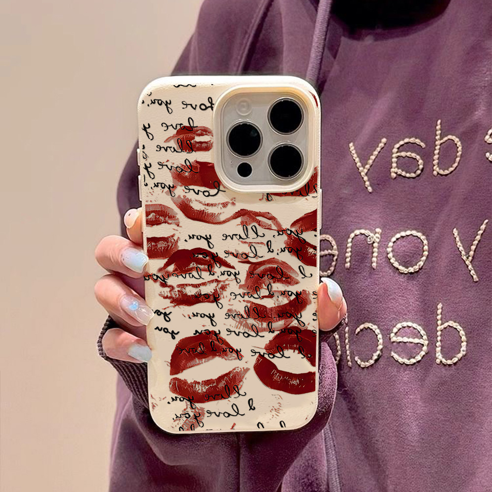 Bright Red Lips Leather Phone  - Phone Cases Durable 评论和价格