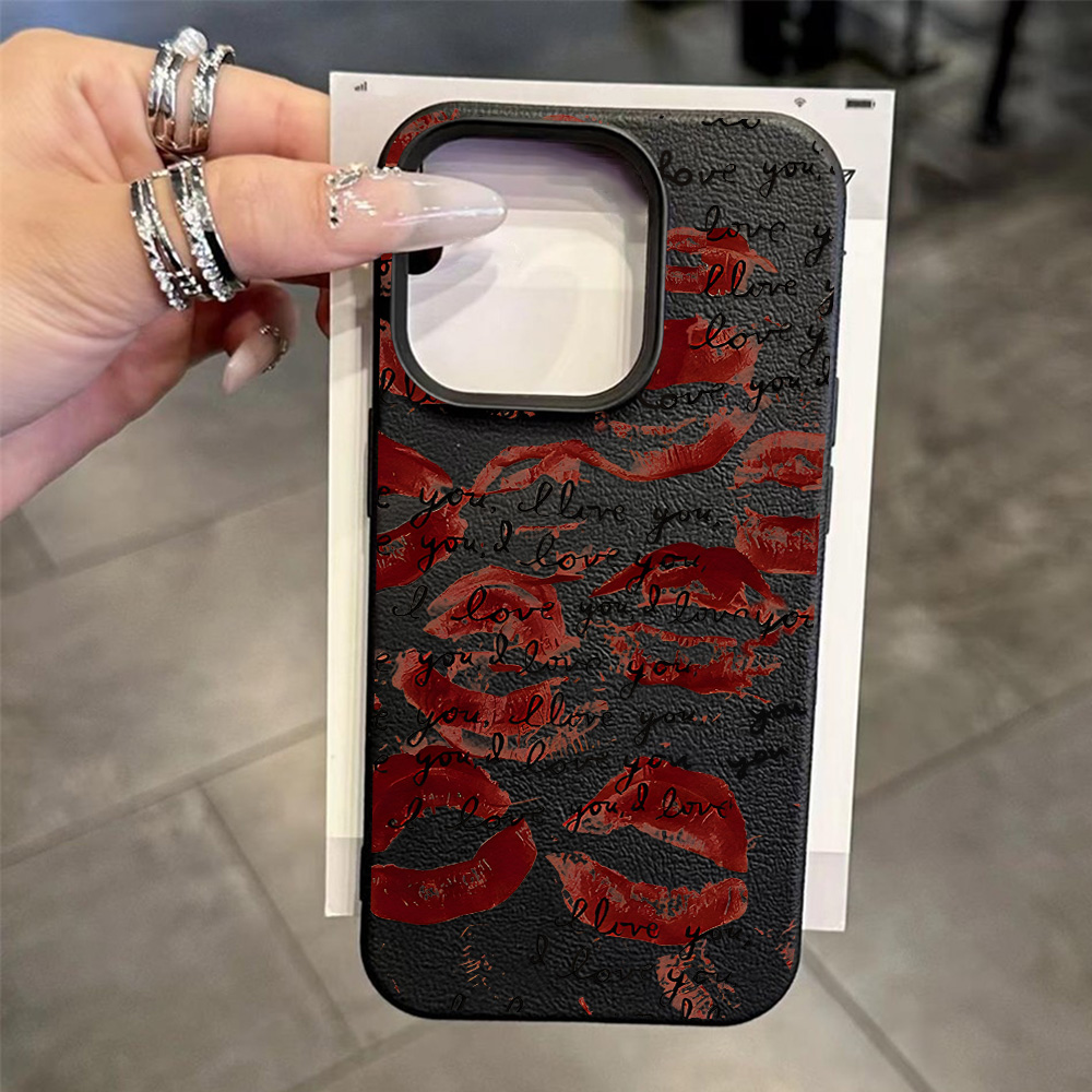 Bright Red Lips Leather Phone  - Phone Cases Durable 评论和价格