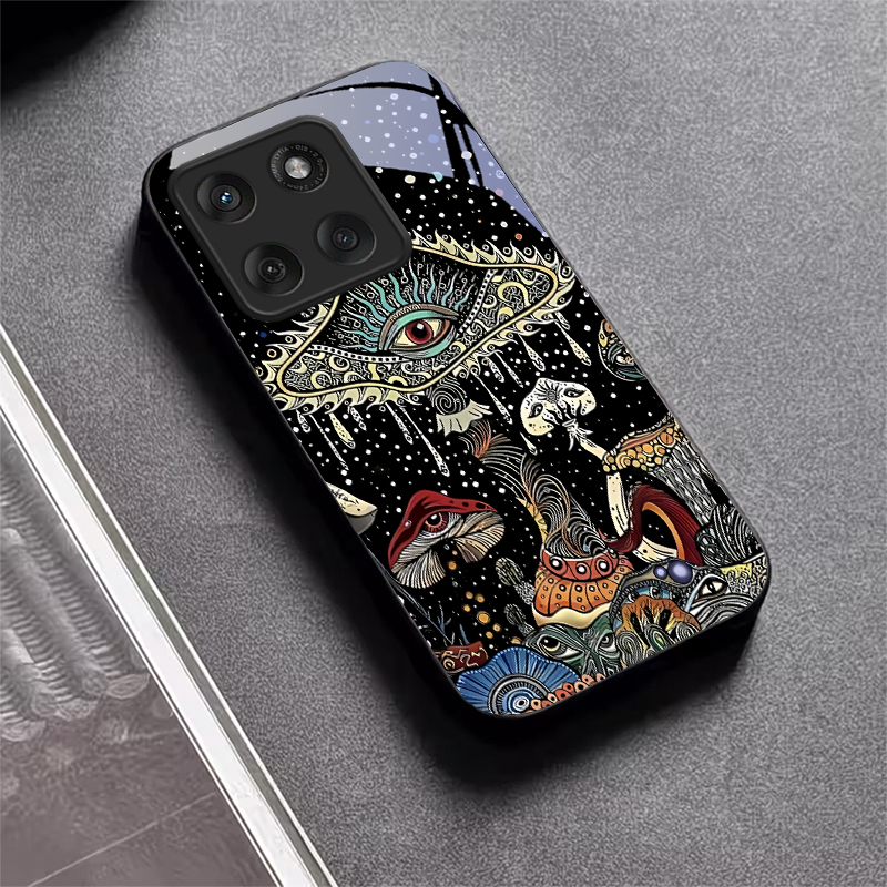 Magic Mushrooms Art Black Glas - Phone Cases Motorola 评论和价格