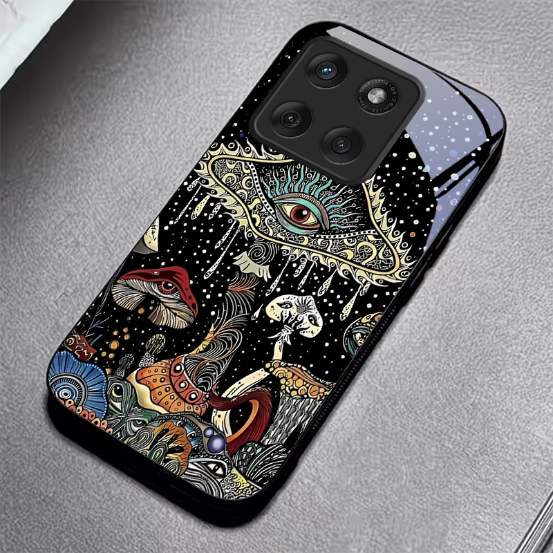 Magic Mushrooms Art Black Glas - Phone Cases Motorola 评论和价格